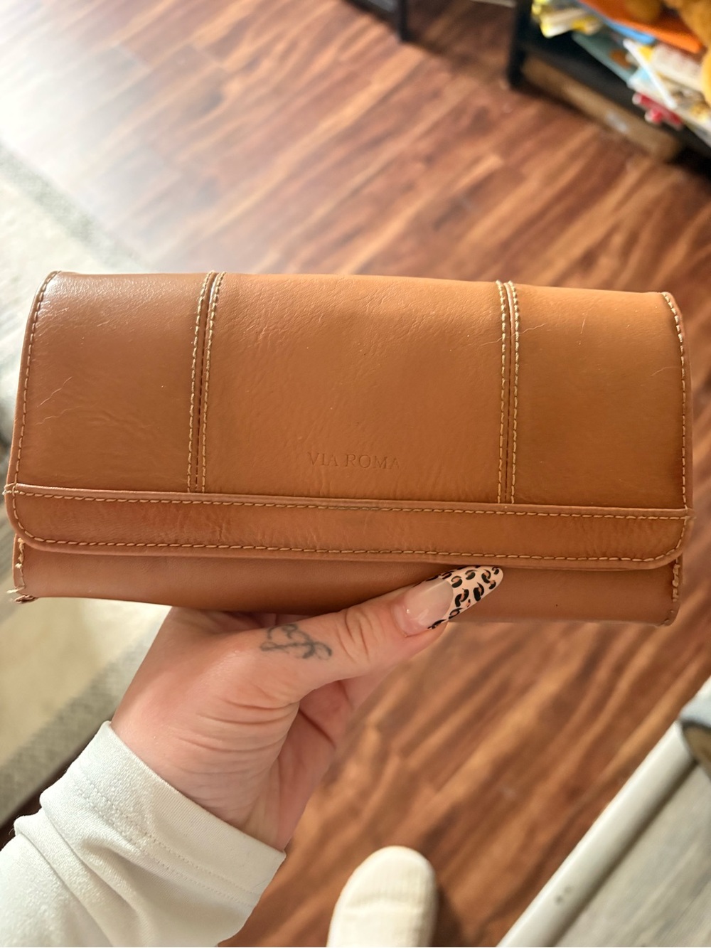 Tan Leather Wallet Organizer